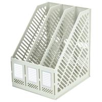 Лоток вертикальный для бумаг BRAUBERG "Office-Expert", 215 мм, 3 отделения, сборный, серый