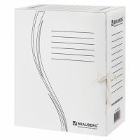 Папка архивная с завязками А4(325х260 мм), 150 мм, до 1400 листов, плотная, микрогофрокартон, БЕЛАЯ, BRAUBERG