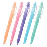 Ручка шариковая автоматическая BRAUBERG "PASTEL", СИНЯЯ, корпус ассорти, 0,7 мм, линия письма 0,35 мм
