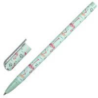 Ручка шариковая BRAUBERG SOFT TOUCH STICK "FLAMINGO", СИНЯЯ, мягкое покрытие, узел 0,7 мм