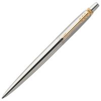 Ручка шариковая PARKER "Jotter Core Stainless Steel GT", корпус серебро, позолота, синяя
