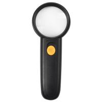 Лупа просмотровая BRAUBERG, С ПОДСВЕТКОЙ, диаметр 50 мм, увеличение 5, корпус черный