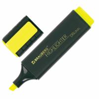 Текстовыделитель BRAUBERG "ORIGINAL", ЖЕЛТЫЙ, линия 1-5 мм