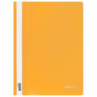Скоросшиватель пластиковый BRAUBERG, А4, 130/180 мкм, желтый