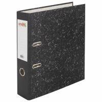 Папка-регистратор STAFF "EVERYDAY" с мраморным покрытием, 70 мм, без уголка, черный корешок