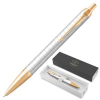 Ручка шариковая PARKER "IM Premium Pearl GT", жемчужный лак, позолота, синяя