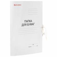 Папка для бумаг с завязками картонная мелованная BRAUBERG, гарантированная плотность 320 г/м2, до 200 листов