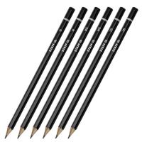 Карандаши чернографитные STAFF "College" BLP-254, НАБОР 6 шт., 2H-2B, черный корпус