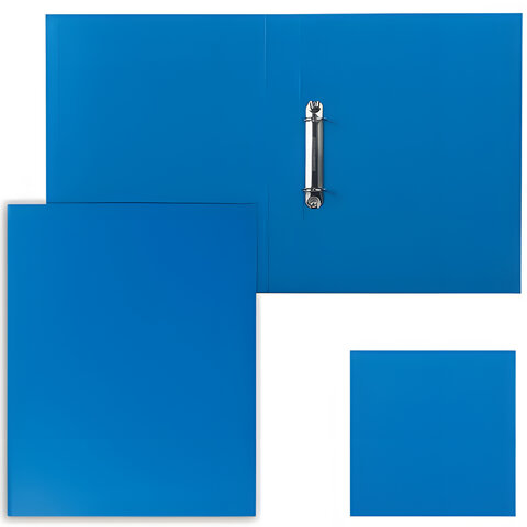 Папка на 2 кольцах ESSELTE Standard, 42 мм, картон/ПП, синяя, до 190 листов, 14452