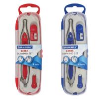 Готовальня BRAUBERG "Extra", 4 предмета (циркуль 125 мм, точилка, отвёртка, грифель)