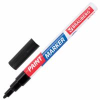 Маркер-краска лаковый EXTRA (paint marker) 2 мм, ЧЕРНЫЙ, УСИЛЕННАЯ НИТРО-ОСНОВА, BRAUBERG