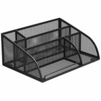 Подставка-органайзер BRAUBERG "Germanium", 5 секций, 255х180х105 мм, металл, черная