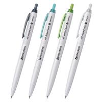 Ручка шариковая масляная автоматическая BRAUBERG "Sky White", СИНЯЯ, клип ассорти, узел 0,7 мм, линия письма 0,35 мм