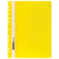 Скоросшиватель пластиковый с перфорацией BRAUBERG, А4, 140/180 мкм, желтый