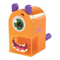 Точилка механическая ПИФАГОР "Монстрик", корпус оранжевый, для чернографитных и цветных карандашей