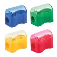 Точилка ПИФАГОР с контейнером, пластиковая, "Сундучок", цвет корпуса ассорти