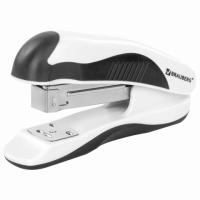 Степлер №24/6, 26/6 BRAUBERG "JET PRO", до 25 листов, эргономичный, бело-черный
