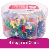 Набор BRAUBERG, силовые кнопки, 60 шт., шарики 60 шт., кубики 60 шт., флажки 60 шт.
