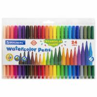 Фломастеры трехгранные 24 цвета, вентилируемый колпачок, BRAUBERG "PREMIUM", ПВХ-упаковка