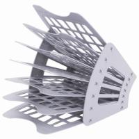 Лоток для бумаг веерный BRAUBERG-SMART, 7-ми секционный, сетчатый, серый