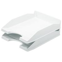 Лоток горизонтальный для бумаг КОМПЛЕКТ 2 шт., BRAUBERG "Modern", 346х254х61 мм, белый