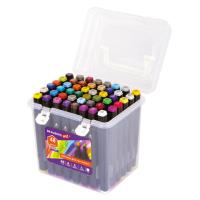 Маркеры для скетчинга двусторонние BRAUBERG ART DEBUT "BLACK", НАБОР 48 шт., пластиковый кейс