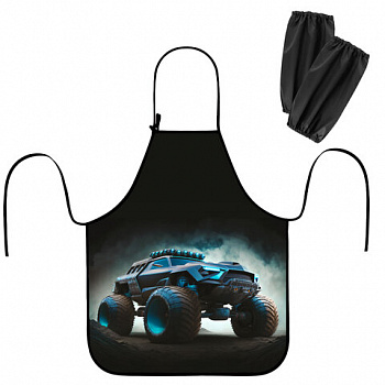 Фартук с нарукавниками для уроков труда ЮНЛАНДИЯ, регулировка по росту, 46х54 см, "Space driver"