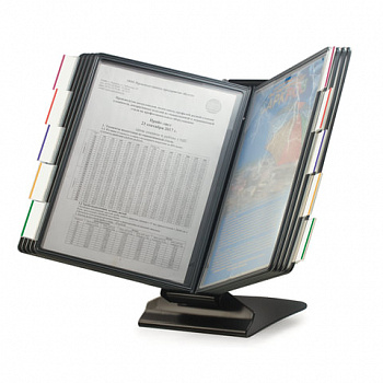 Демосистема настольная металлическая на 10 панелей, с 10 серыми панелями А4, BRAUBERG