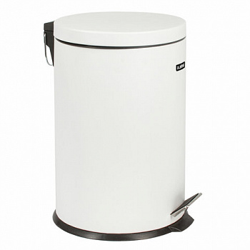 Ведро мусорное с педалью 20 литров "Classic", БЕЛОЕ ГЛЯНЦЕВОЕ, металлическое, со съемным внутренним ведром, LAIMA