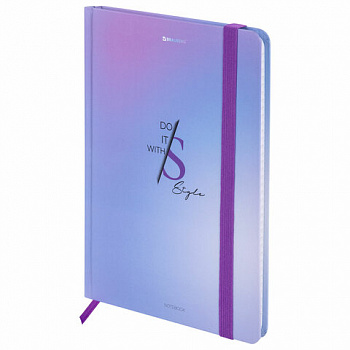 Блокнот с резинкой в клетку 96 л., А5 145х203 мм, твердая обложка, BRAUBERG, "Style"