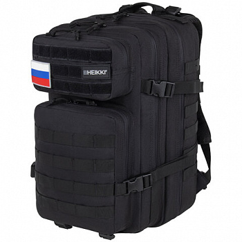 Рюкзак HEIKKI STRATEGY (ХЕЙКИ) тактический, 2 отделения, система Молле, черный, 46х30х20 см