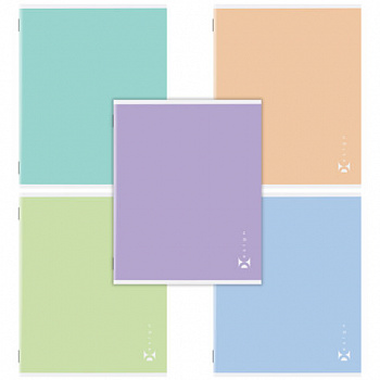 Тетрадь А5, 96 л., STAFF, скоба, клетка, офсет №2 ЭКОНОМ, обложка картон, ПАСТЕЛЬНАЯ