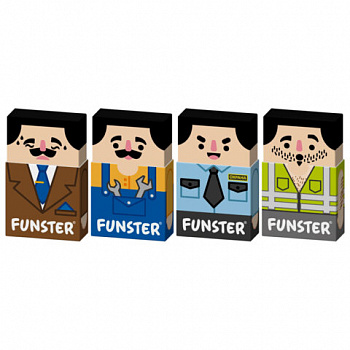 Ластик изменяющийся FUNSTER (ФАНСТЕР) "ЛЫСЫЙ МЭН", 50х30х12 мм, картонный держатель, ассорти