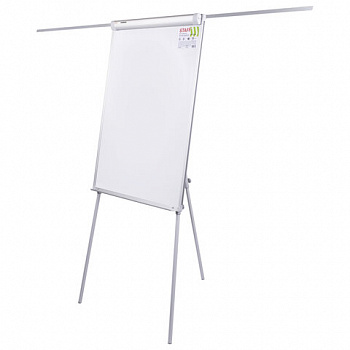 Доска-флипчарт с дополнительными держателями для бумаги, магнитно-маркерная, 70х100 см, тренога, STAFF