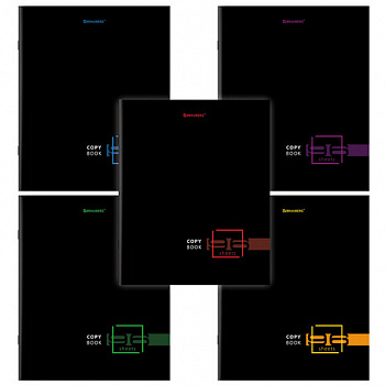 Тетрадь А5, 96 л., BRAUBERG, скоба, клетка, глянцевая ламинация, "Dark"