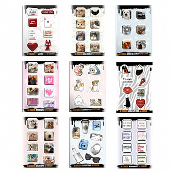 Наклейки объемные эпоксидные на телефон, 6-8 шт. на листе, "МОДНЫЕ ДИЗАЙНЫ", АССОРТИ, NALEPKING