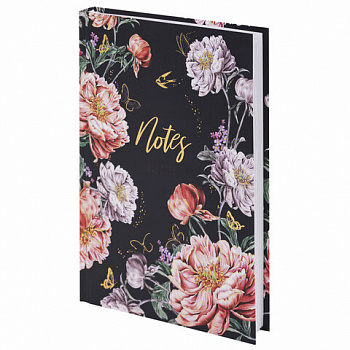 Ежедневник недатированный А5 (145х215 мм), ламинированная обложка с фольгой, 128 л., STAFF, "Flowers"