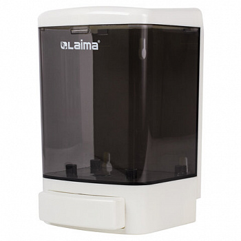 Дозатор для жидкого мыла LAIMA, НАЛИВНОЙ, 1 л, белый (тонированный), ABS-пластик