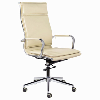 Кресло офисное BRABIX PREMIUM "Kayman EX-532", экокожа, хром, бежевое