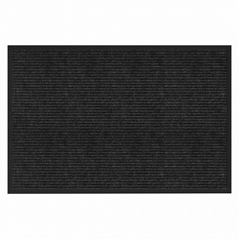 Коврик придверный 60х90 см, ЧЕРНЫЙ, влаго-грязезащитный, 450 г/м2, ребристый, PRIMILA (ПРИМИЛА) EXTRA