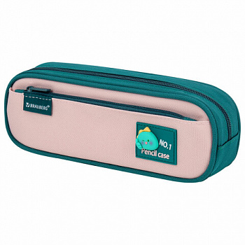 Пенал-футляр BRAUBERG, 2 отделения, 3D-элемент, полиэстер, "Fun dino", 23х8х5 см