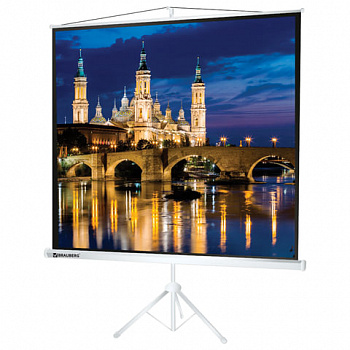 Экран проекционный на треноге (200х200 см), матовый, 1:1, BRAUBERG "TRIPOD"