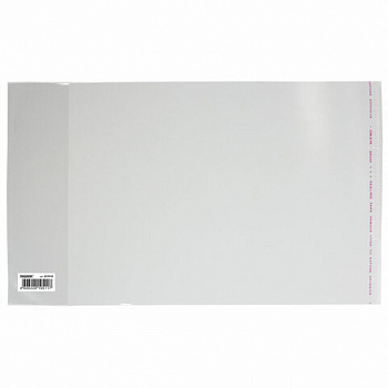 Обложка ПП со штрихкодом для тетрадей и дневников, КЛЕЙКИЙ КРАЙ, 70 мкм, 215х360 мм, универсальная, прозрачная, ПИФАГОР