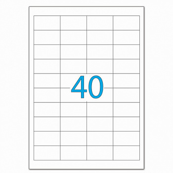 Этикетка самоклеящаяся 48,5х25,4 мм, 40 этикеток, белая, 70 г/м2, 50 листов, LOMOND