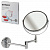 Зеркало настенное BRABIX, диаметр 17 см, двухстороннее, с увеличением, нержавеющая сталь, выдвижное (петли)