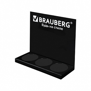 Подставка под ручки и карандаши в тубах BRAUBERG, металл, 3 отделения, 26x30x11 см