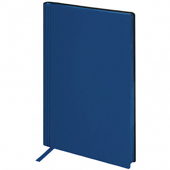 Блокнот А5 138x213 мм, BRAUBERG "Personal", под кожу, 80 листов, клетка, синий