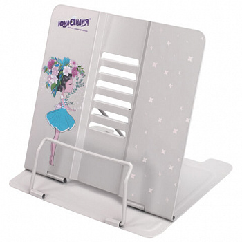 Подставка для книг и учебников ЮНЛАНДИЯ "Flower girl", регулируемый наклон, металлическая