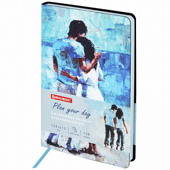 Ежедневник недатированный А5 (138х213 мм), BRAUBERG VISTA, под кожу, гибкий, 136 л., "Amour"