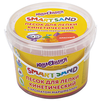 Песок для лепки кинетический ЮНЛАНДИЯ, красный, 500 г, 2 формочки, ведерко
